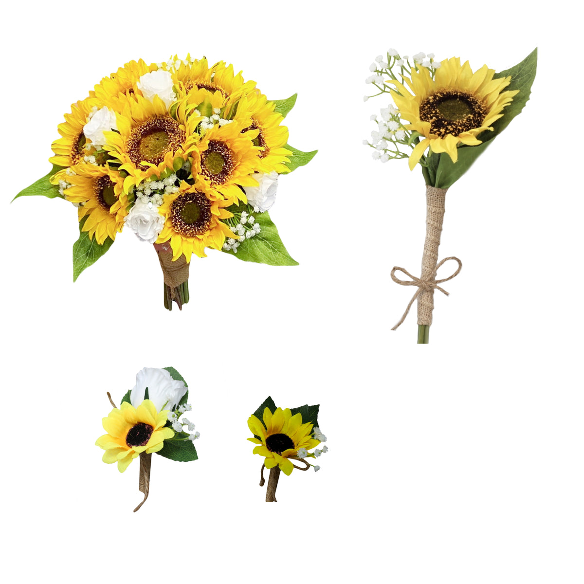 Dress My Wedding – Sunflower, baby's breath flower girl wand, artificial  flowers