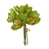 Green artificial Cymbidium Orchid  - cut to make bouquet corsage boutonniere centerpiece crown filler wreath filler table top arrangement