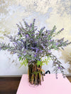 Tabletop centerpiece-artificial lavender bamboo stand with moss